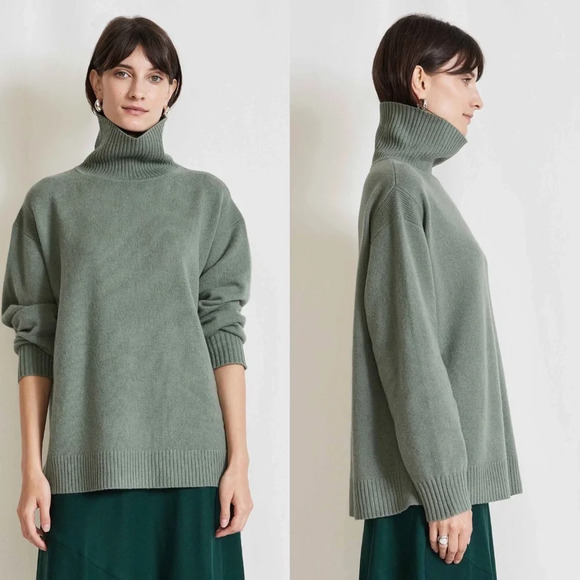 NWT Apiece Apart Aster Oversized Turtleneck Wool Cashmere Sweater Pullover XS S - Picture 3 of 16